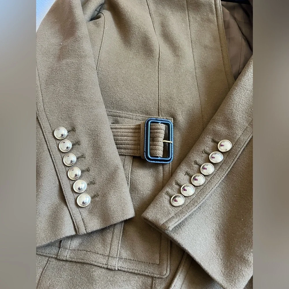 Burberry Brown Wool Cashmere Coat Caban USA 12 - Picture 11 of 16